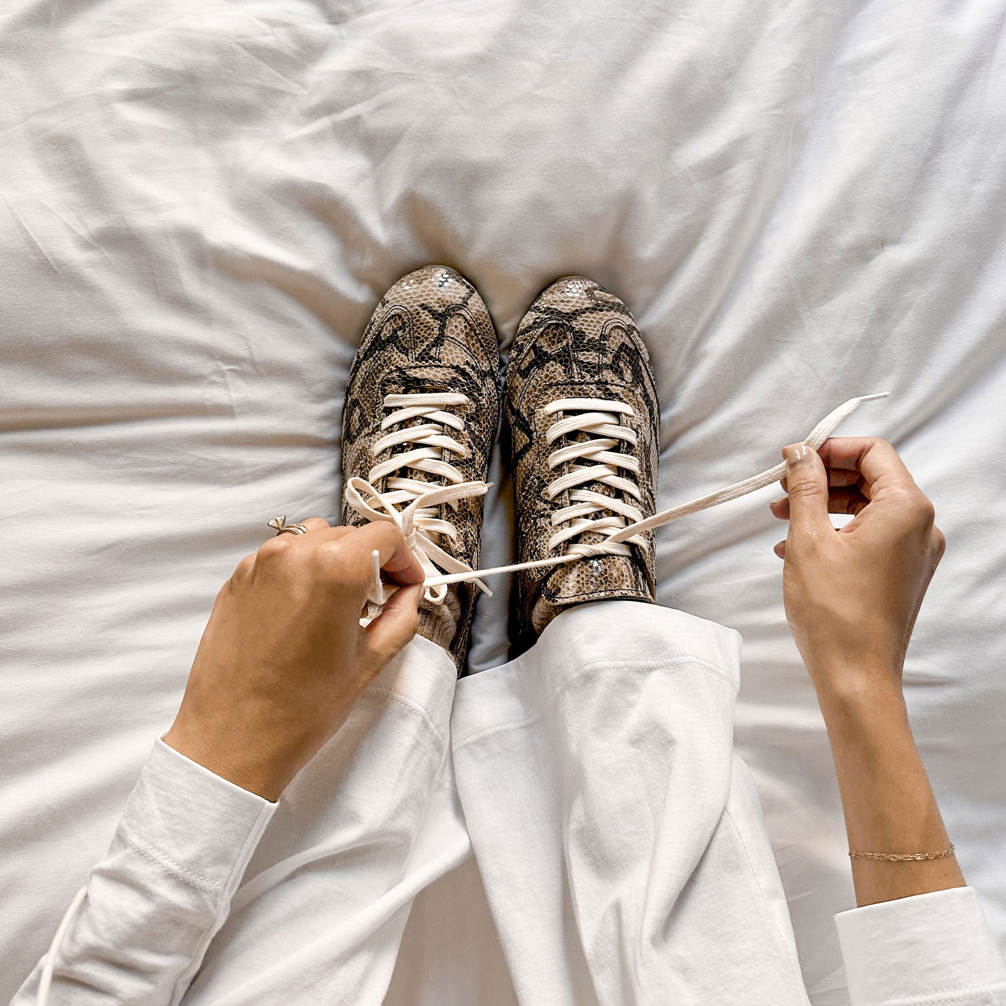 VIPER SNEAKERS SNAKE PRINT EMBOSSED LEATHER