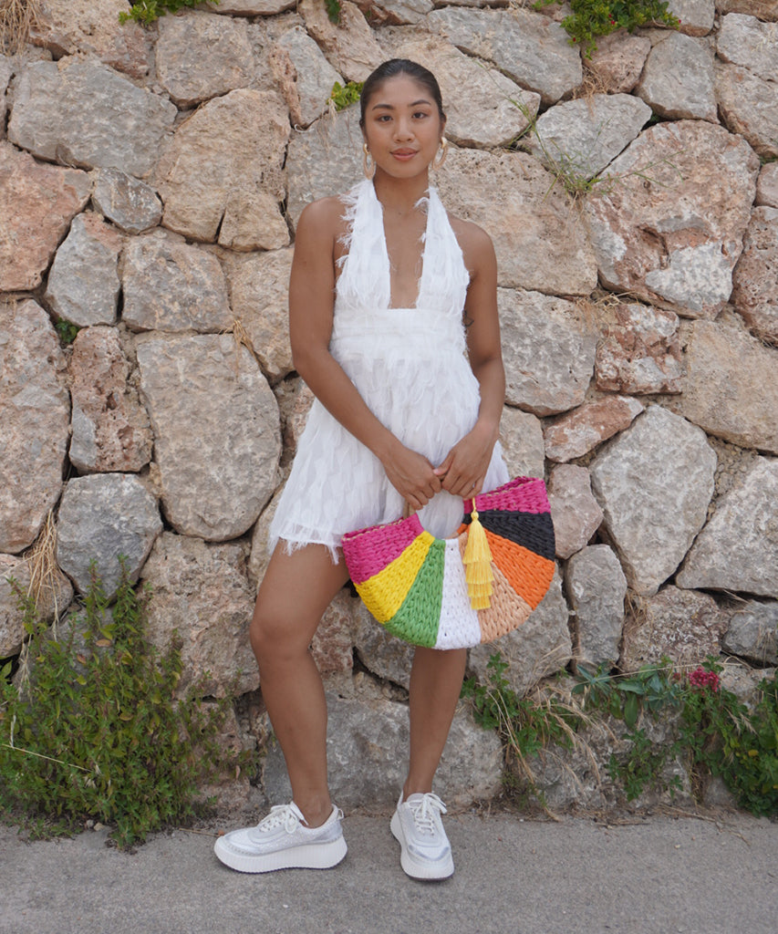 ESTELLE HANDBAG MULTI RAFFIA