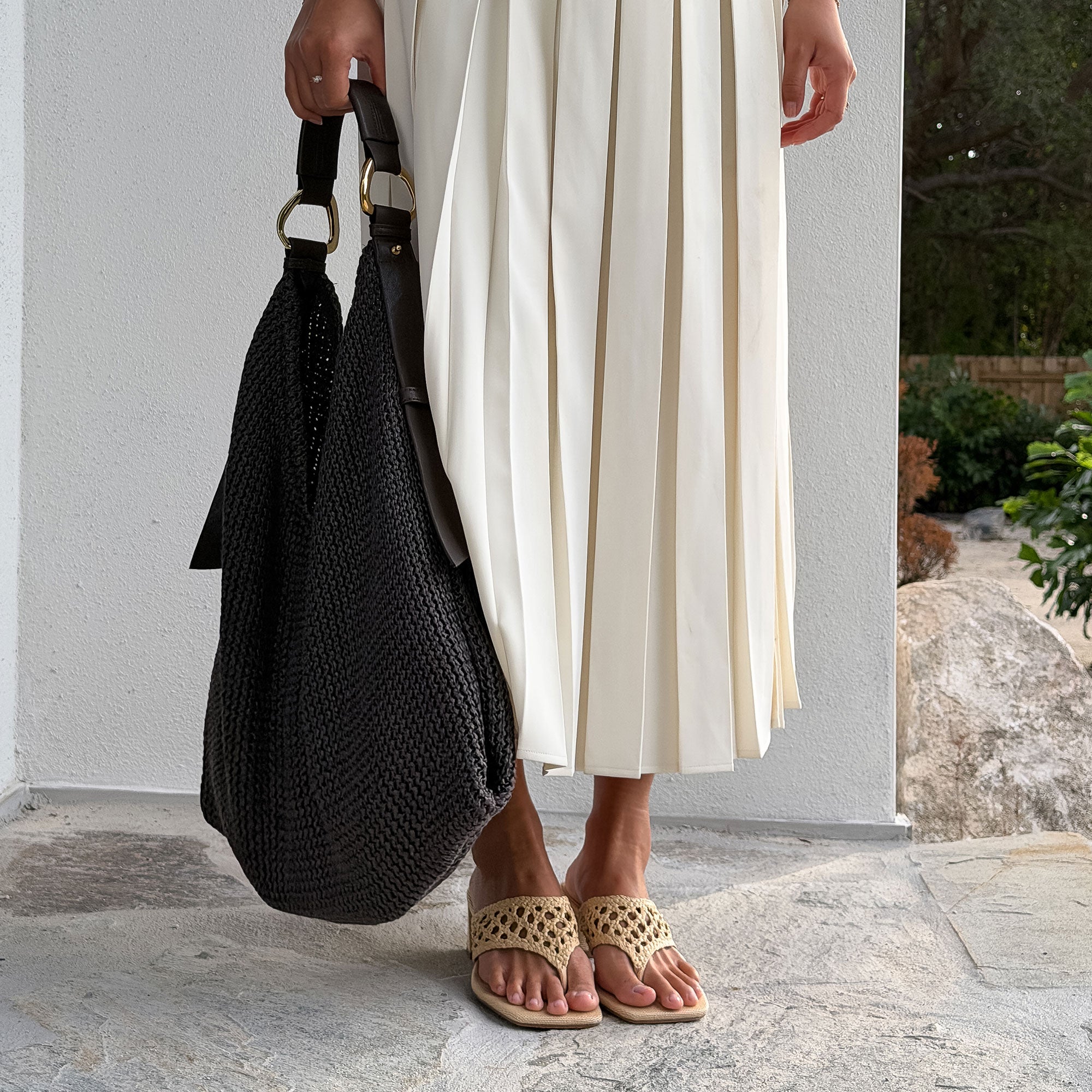 BARLO HEELS LT NATURAL WOVEN RAFFIA