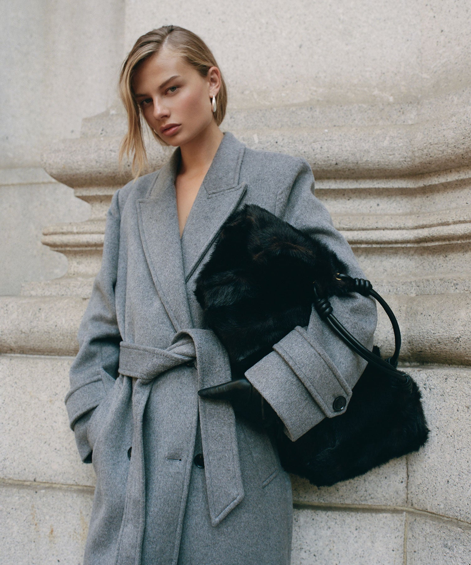 LILEE TOTE ESPRESSO FAUX FUR - view 2