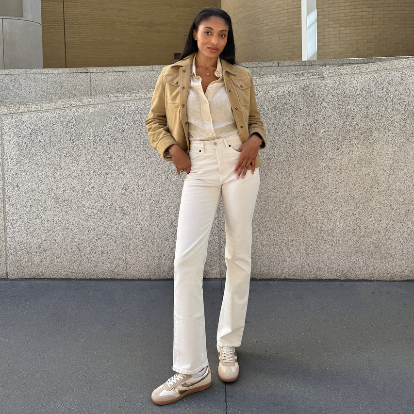 MERIT SNEAKERS WHITE GOLD LEATHER