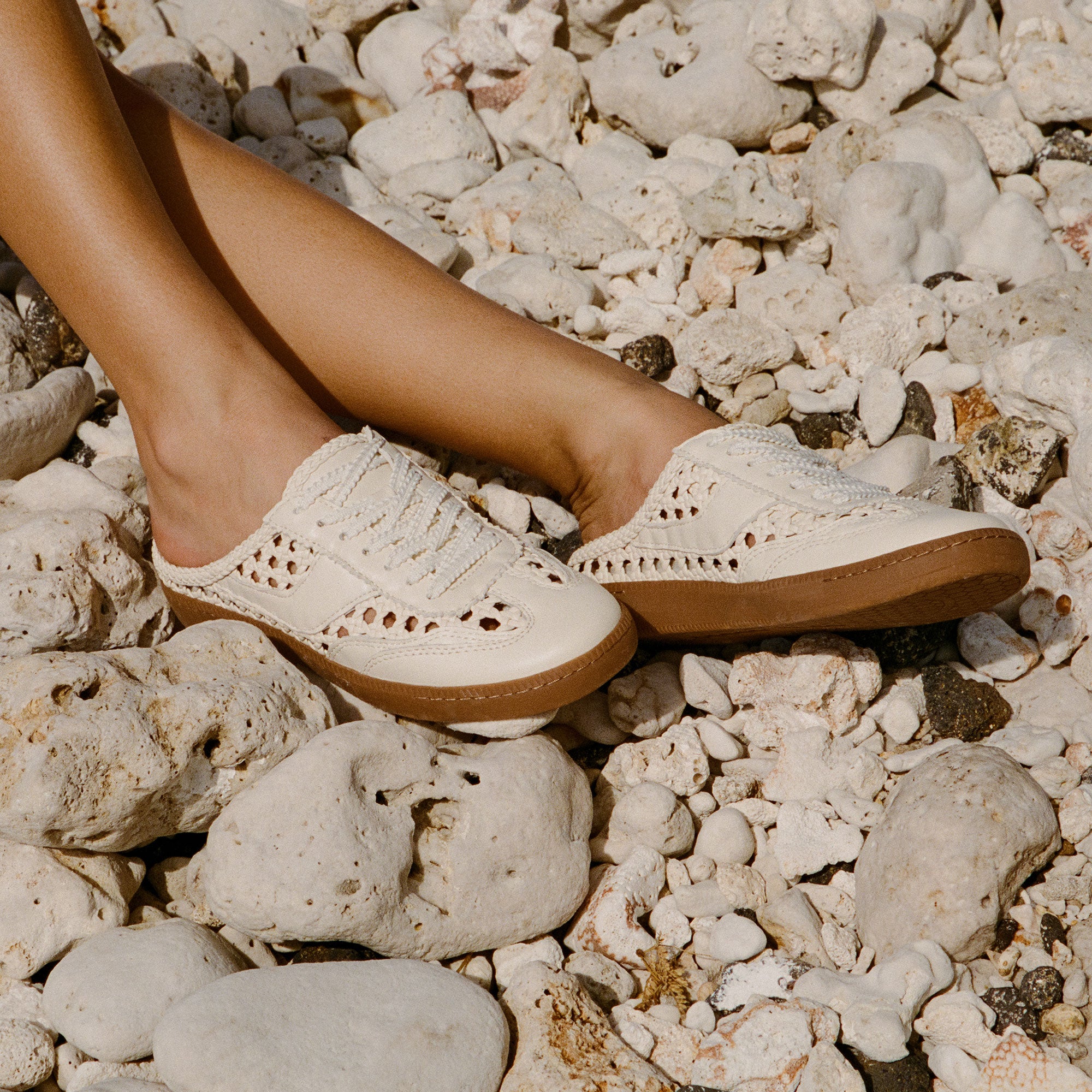 NOTICE SLIDE WOVEN SNEAKERS OFF WHITE WOVEN STELLA