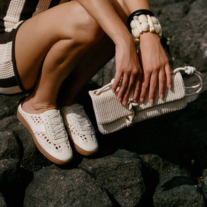 NOTICE SLIDE WOVEN SNEAKERS OFF WHITE WOVEN STELLA