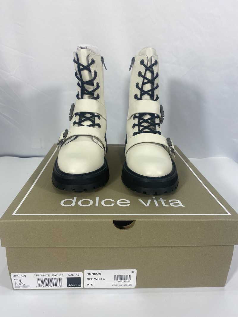 RONSON BOOTS OFF WHITE LEATHER - re:vita