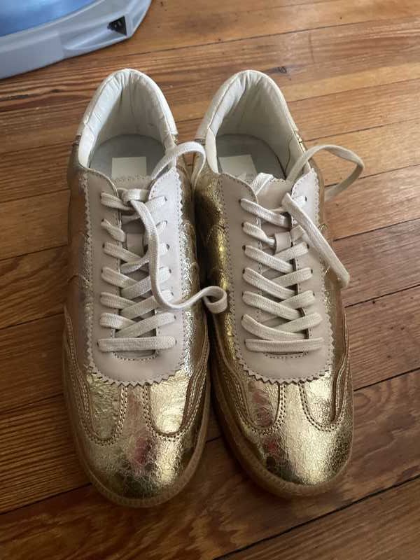 NOTICE SNEAKERS GOLD DISTRESSED LEATHER - re:vita