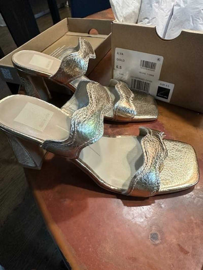 GOLD DISTRESSED LEATHER / 6.5 / V710_Liz_114664