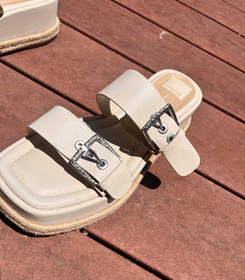 CANYON SANDALS IVORY LEATHER - re:vita