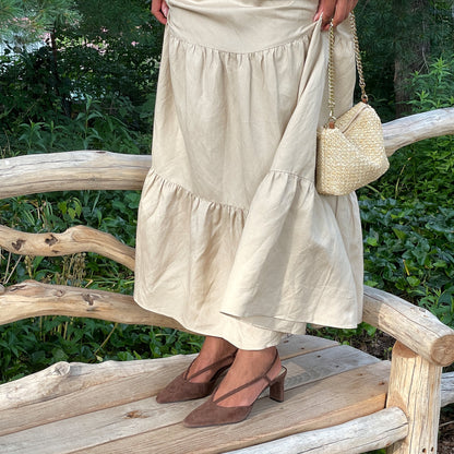 GINAY HEELS DK BROWN SUEDE