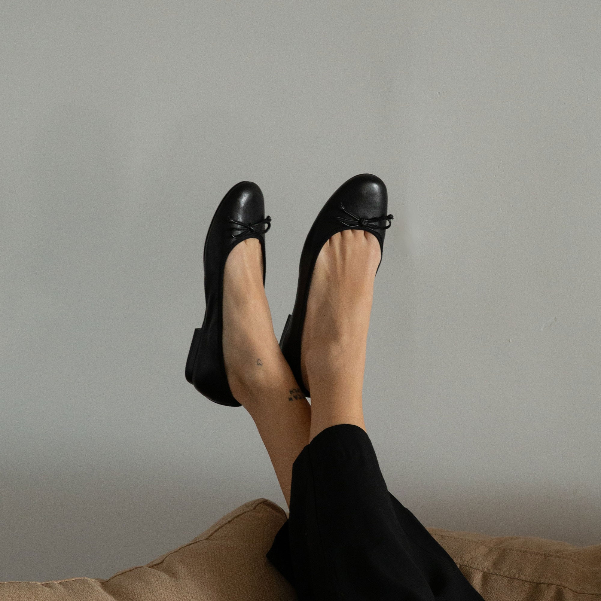 RITLA BALLET FLATS BLACK LEATHER