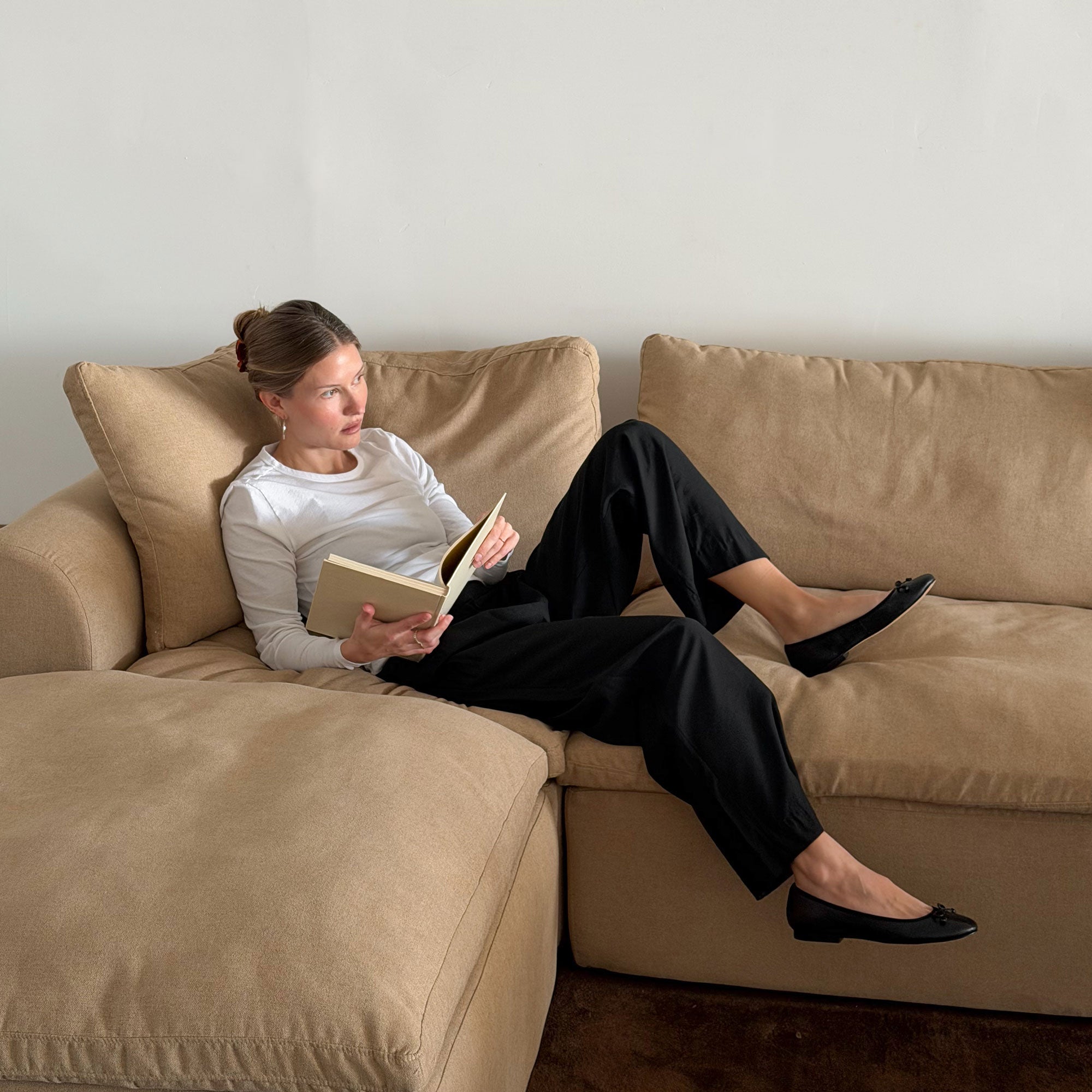 RITLA BALLET FLATS BLACK LEATHER