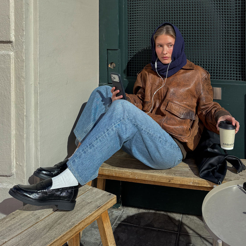 TIGGY LOAFERS MIDNIGHT CRINKLE PATENT