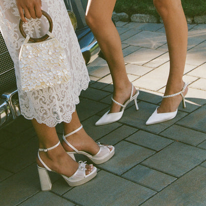 PANDOR HEELS WHITE TULLE
