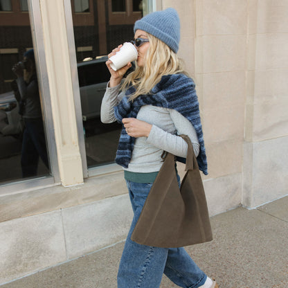 MARIE TOTE OLIVE SUEDE