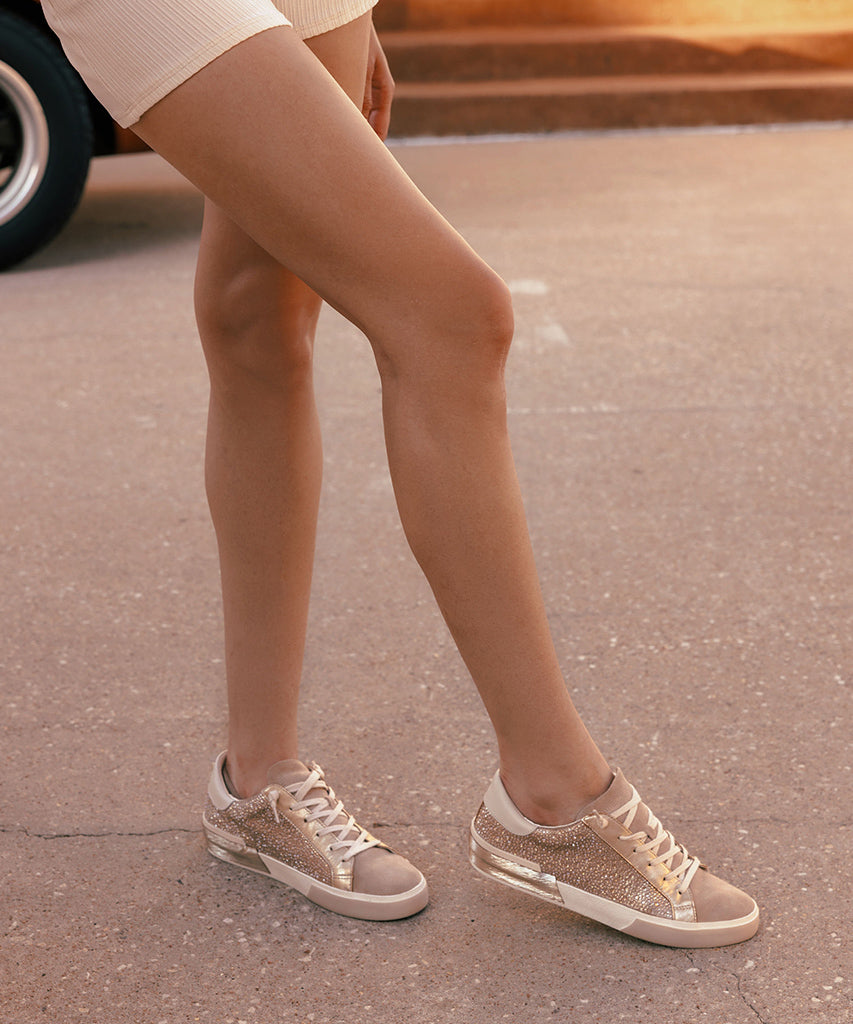 ZINA CRYSTAL SNEAKERS GOLD SUEDE - image 4