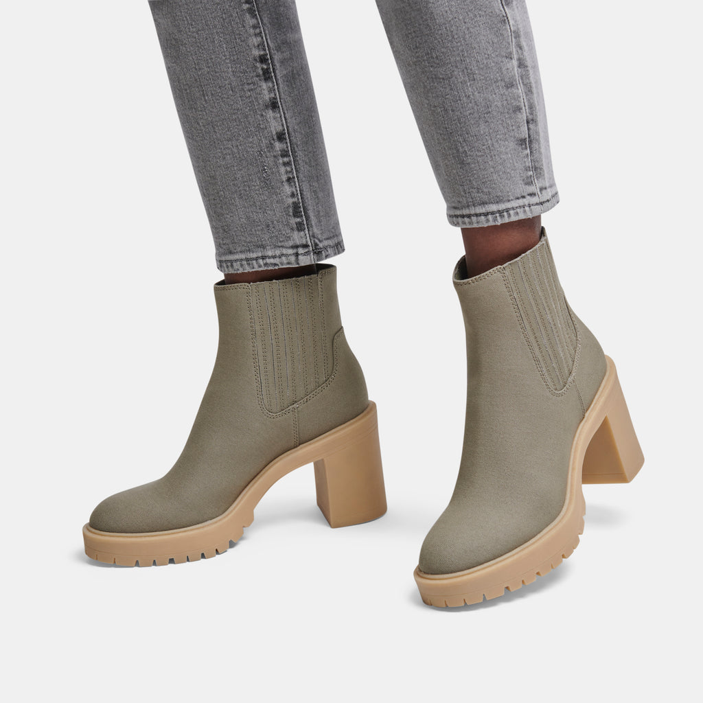 CASTER BOOTIES IN SAGE CANVAS - Dolce Vita - image 2