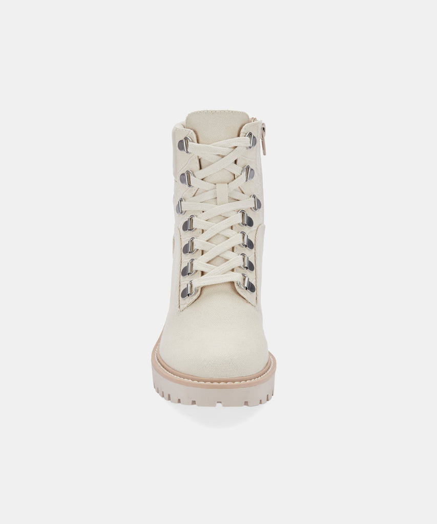 HUNTER BOOTIES IN IVORY CANVAS -   Dolce Vita - image 8