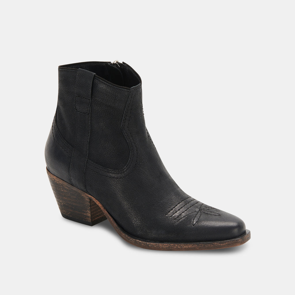 SILMA BOOTIES IN BLACK LEATHER -   Dolce Vita - image 3