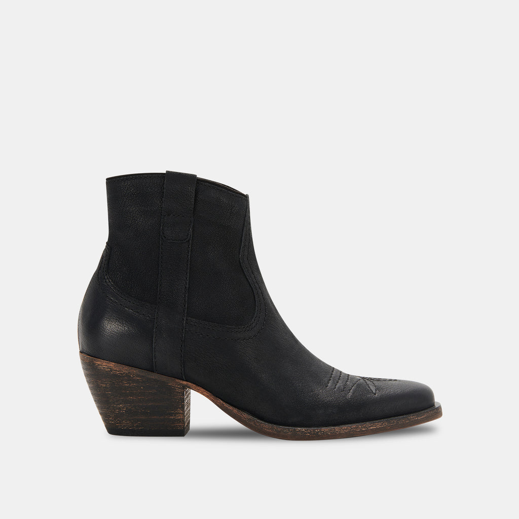 SILMA BOOTIES IN BLACK LEATHER -   Dolce Vita - image 1