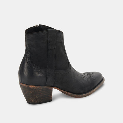SILMA BOOTIES IN BLACK LEATHER -   Dolce Vita