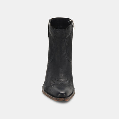 SILMA BOOTIES IN BLACK LEATHER -   Dolce Vita