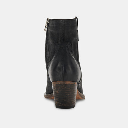 SILMA BOOTIES IN BLACK LEATHER -   Dolce Vita