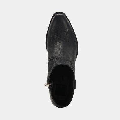 SILMA BOOTIES IN BLACK LEATHER -   Dolce Vita