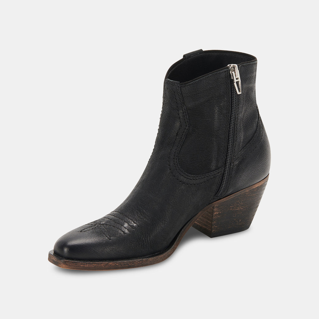 SILMA BOOTIES IN BLACK LEATHER -   Dolce Vita - image 6