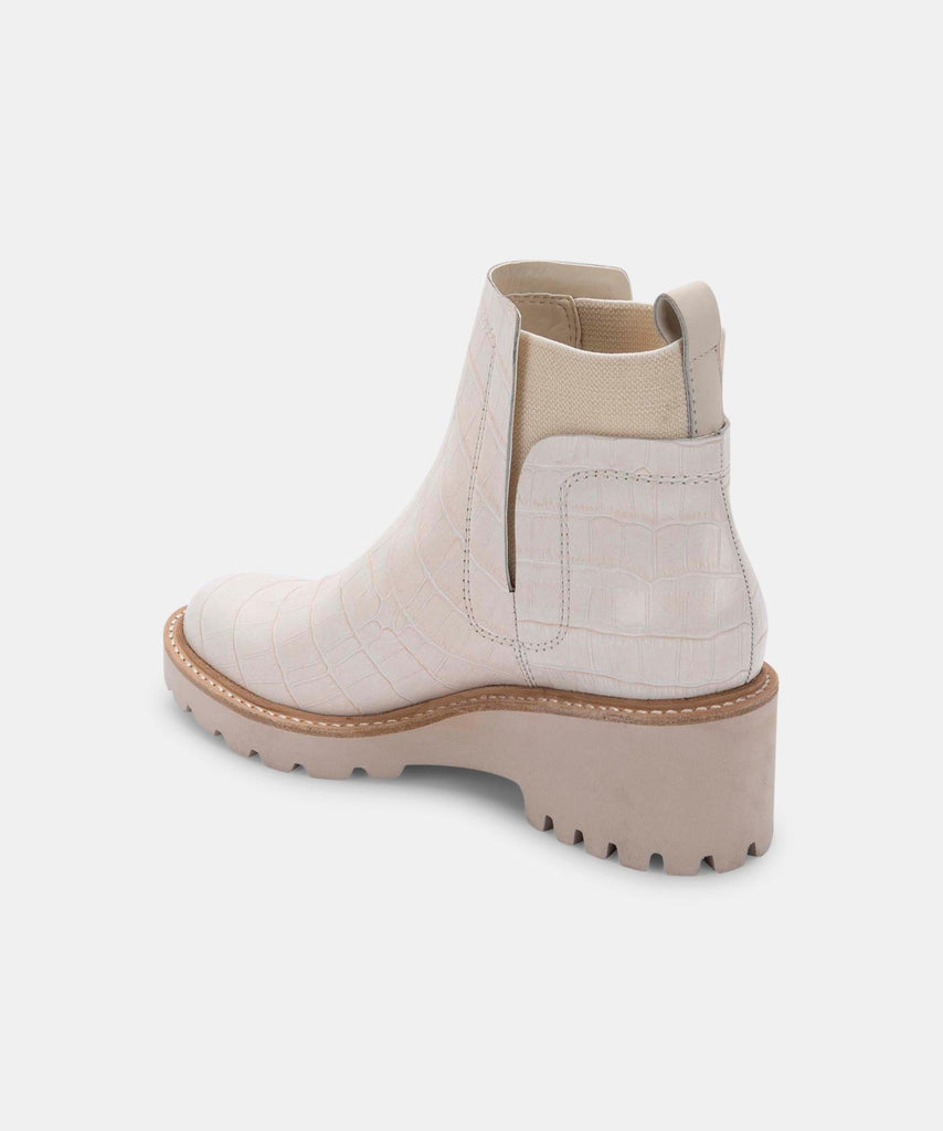 HUEY BOOTIES IN IVORY CROCO PRINT LEATHER -   Dolce Vita - image 5