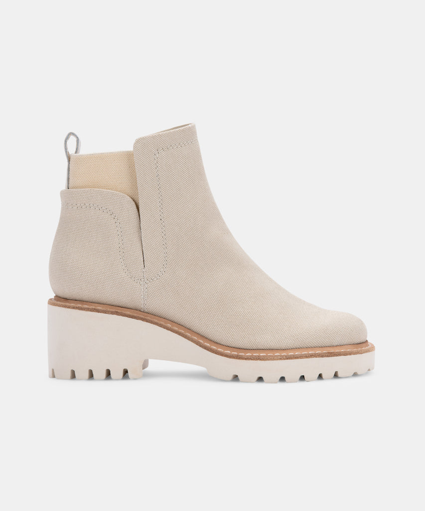 HUEY BOOTIES IN SANDSTONE CANVAS -   Dolce Vita - image 1