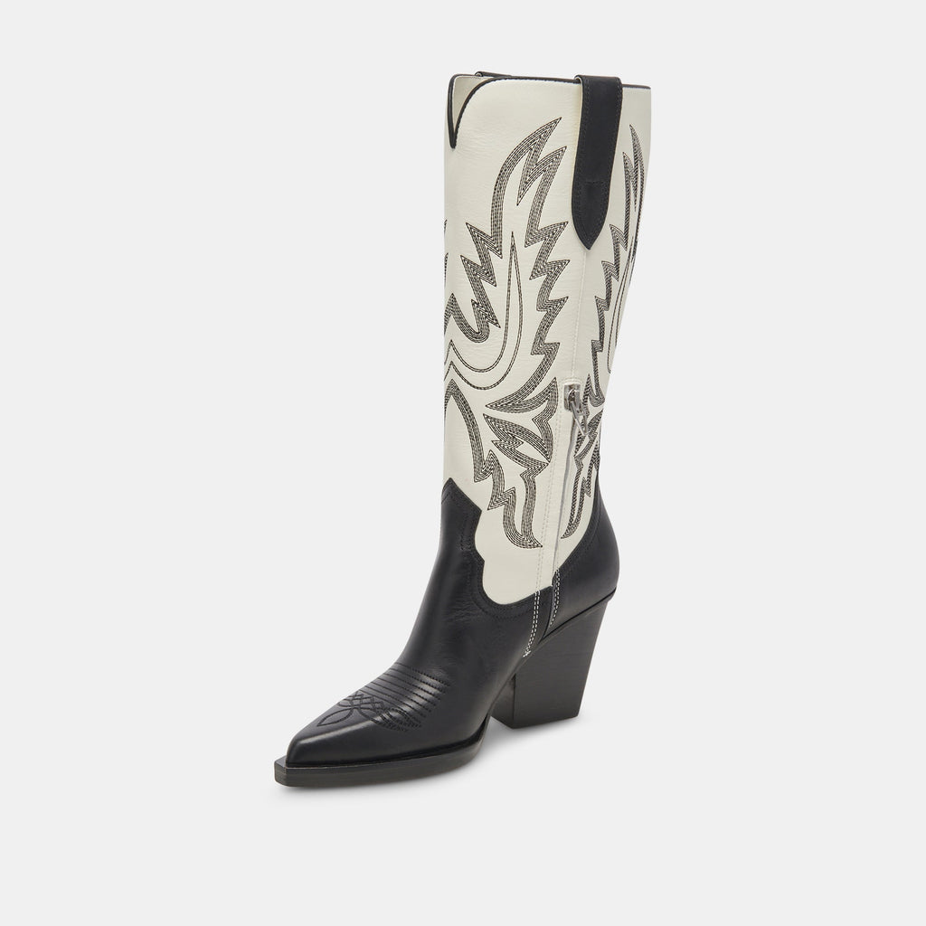 BLANCH BOOTS BLACK WHITE LEATHER - re:vita - image 8
