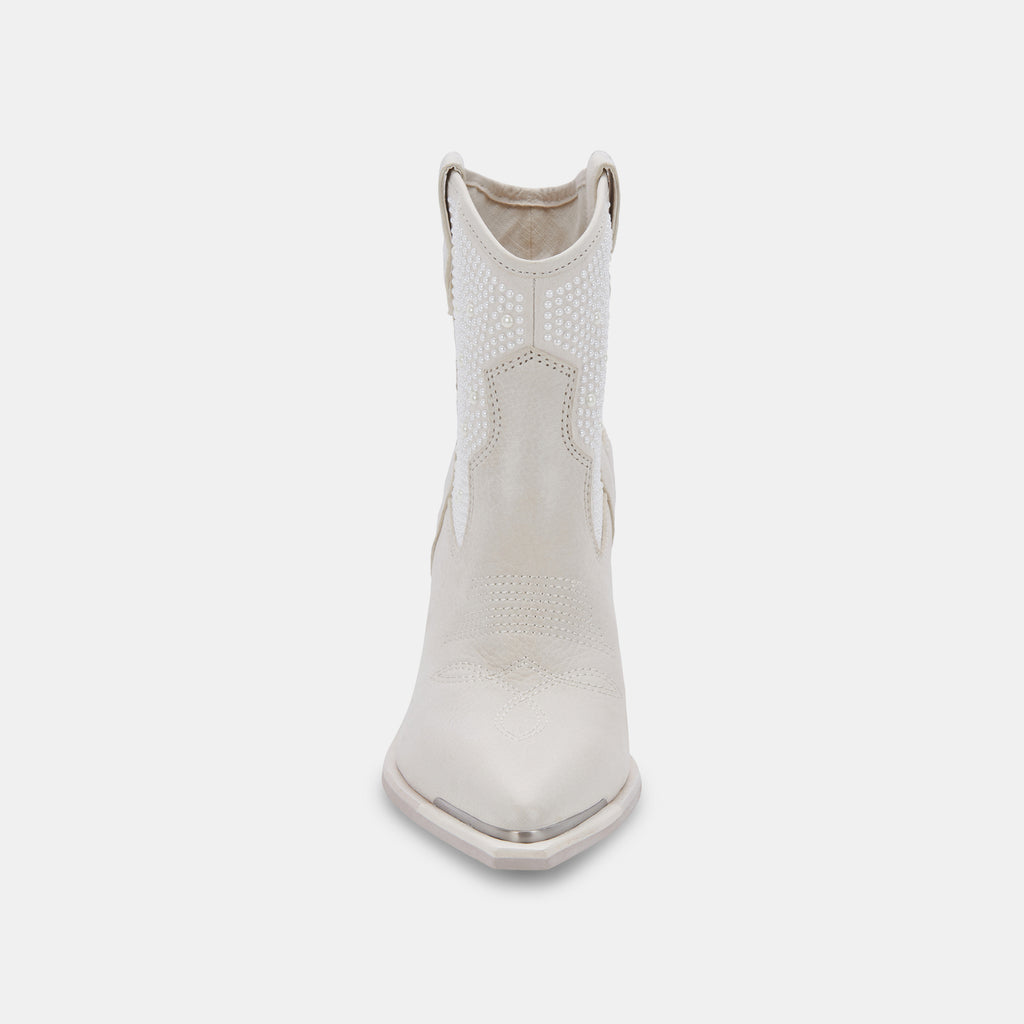 NASHE BOOTIES OFF WHITE PEARLS - image 7