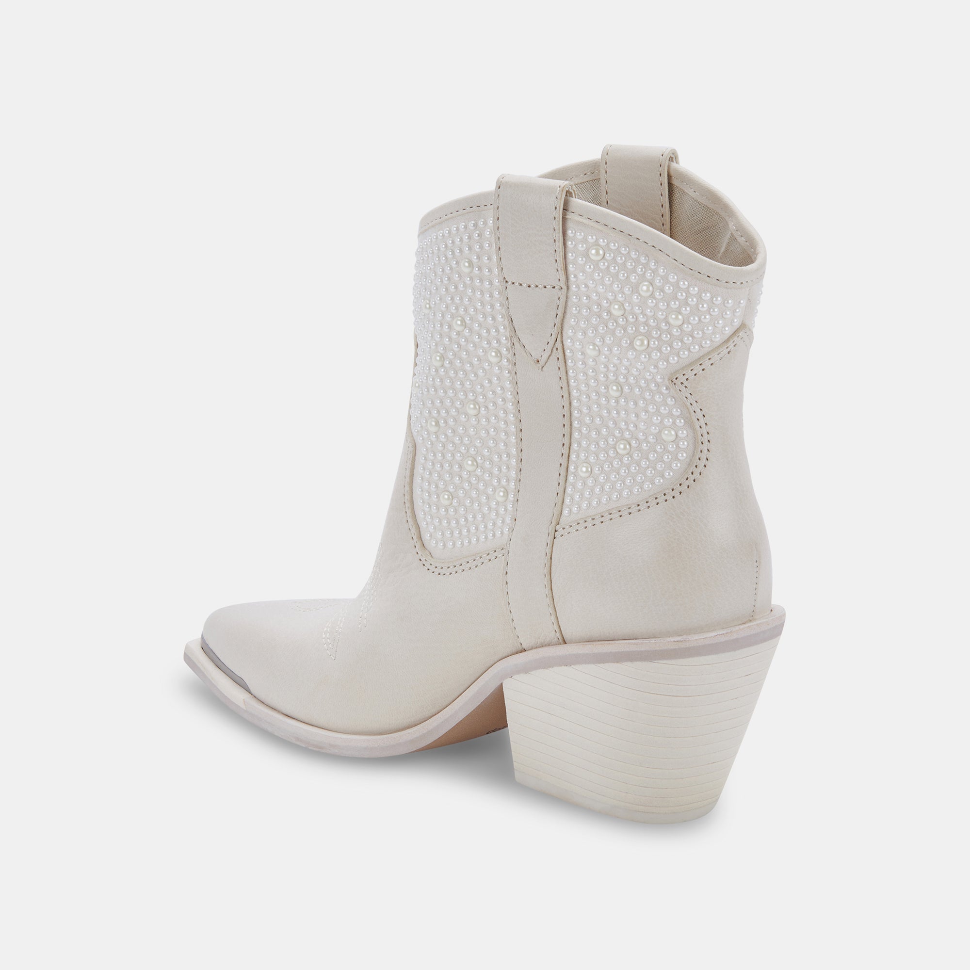 NASHE Booties Off-White Pearls | Off-White Pearls Western Boots – Dolce ...
