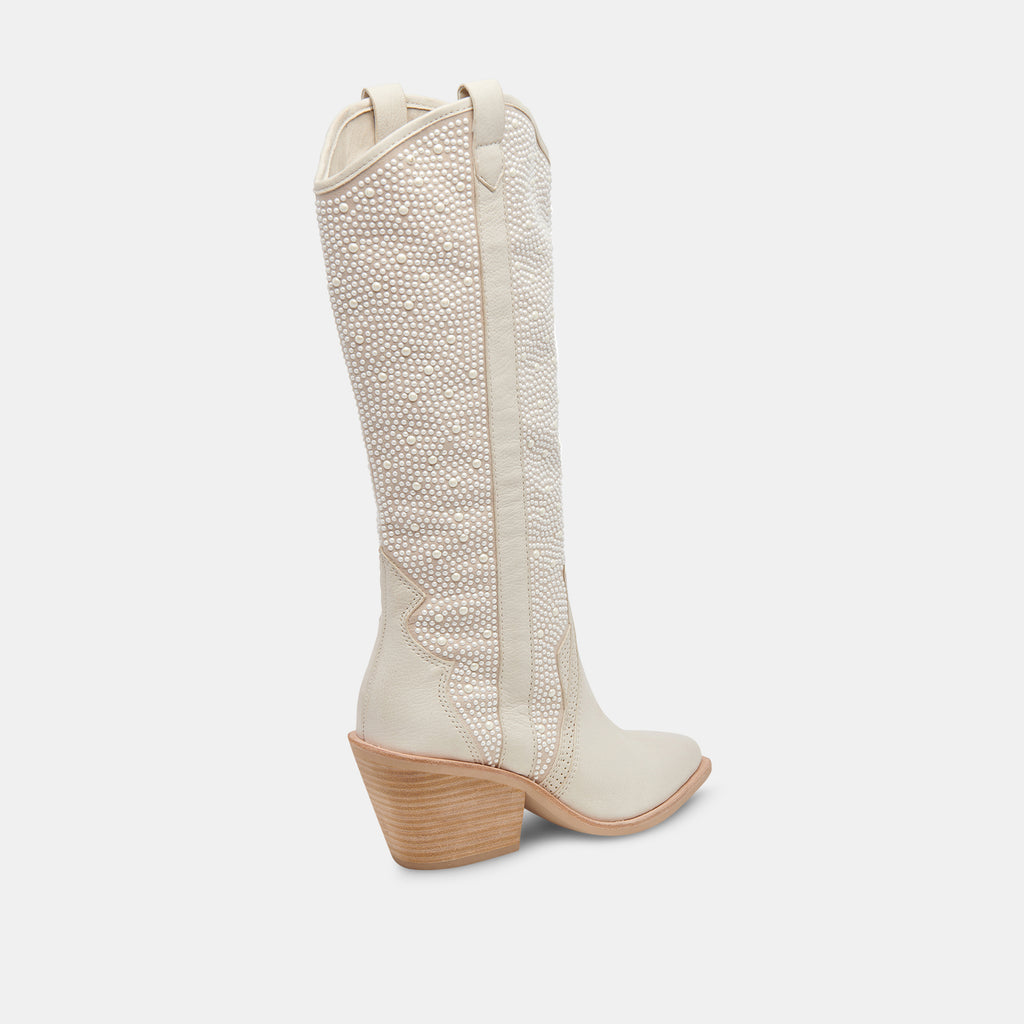 NAVENE BOOTS OFF WHITE PEARLS - image 5
