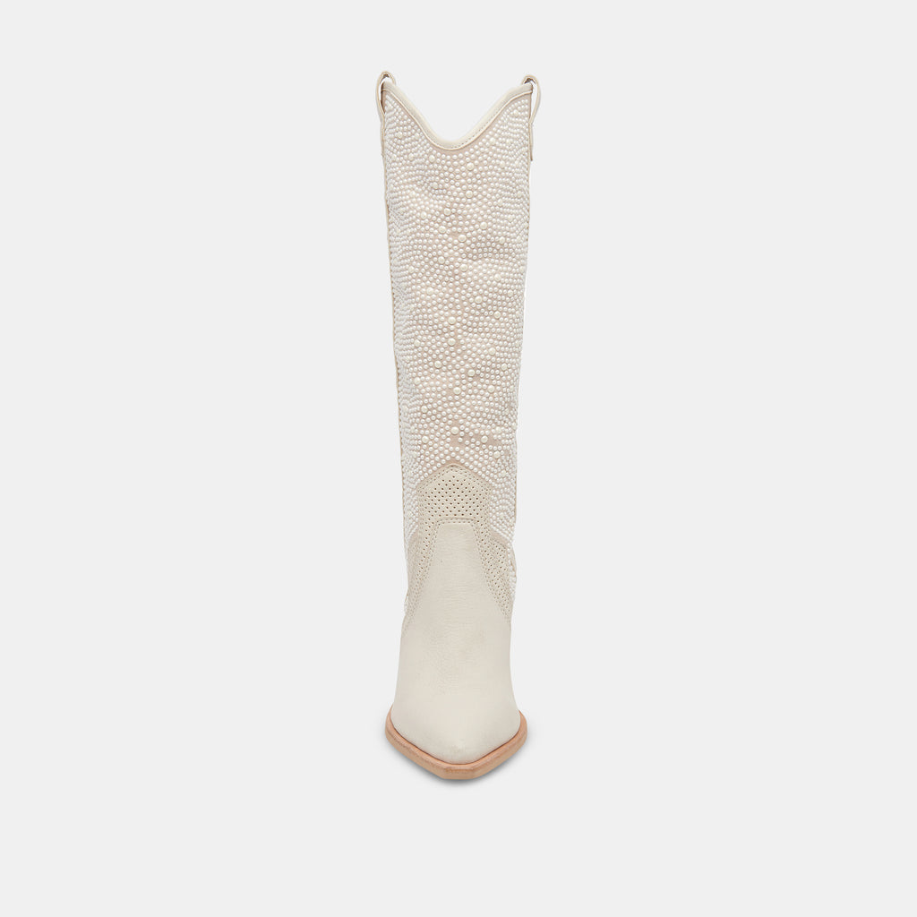NAVENE BOOTS OFF WHITE PEARLS - image 9