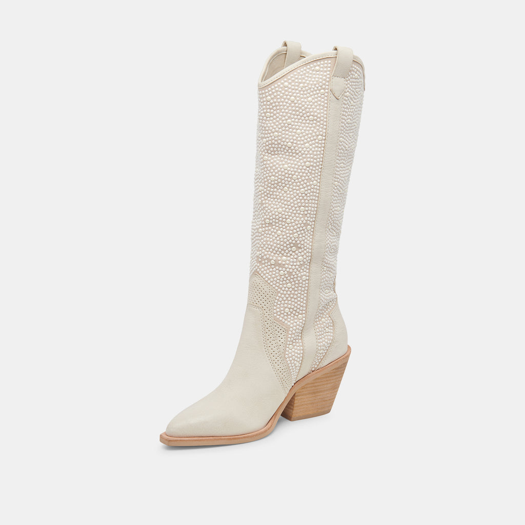 NAVENE BOOTS OFF WHITE PEARLS - image 7