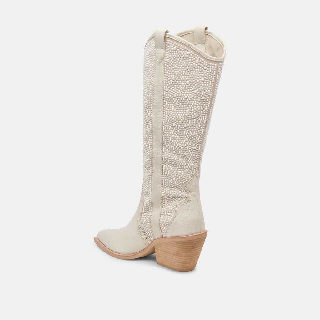 NAVENE BOOTS OFF WHITE PEARLS - image 8