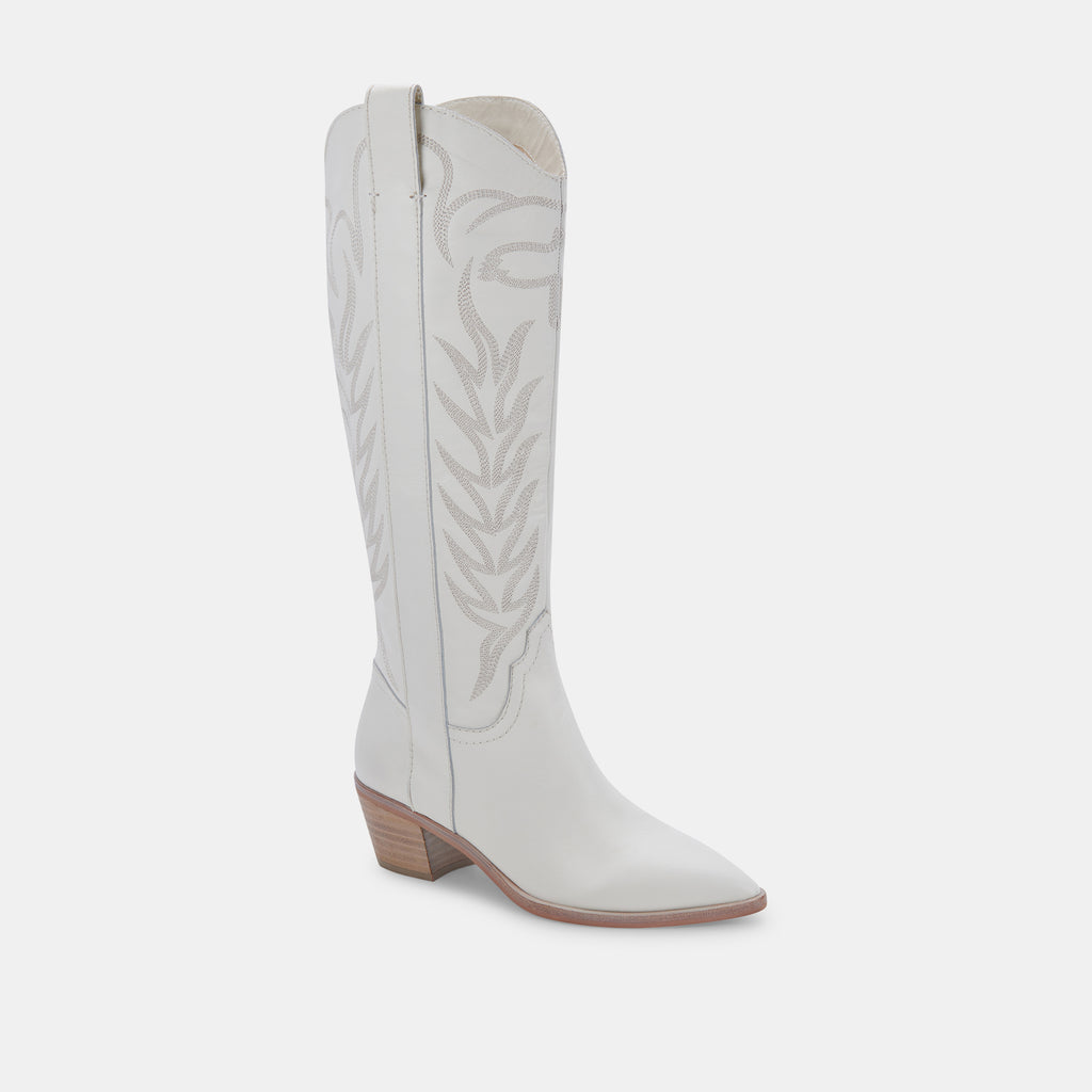 SOLEI WIDE BOOTS WHITE LEATHER - image 3