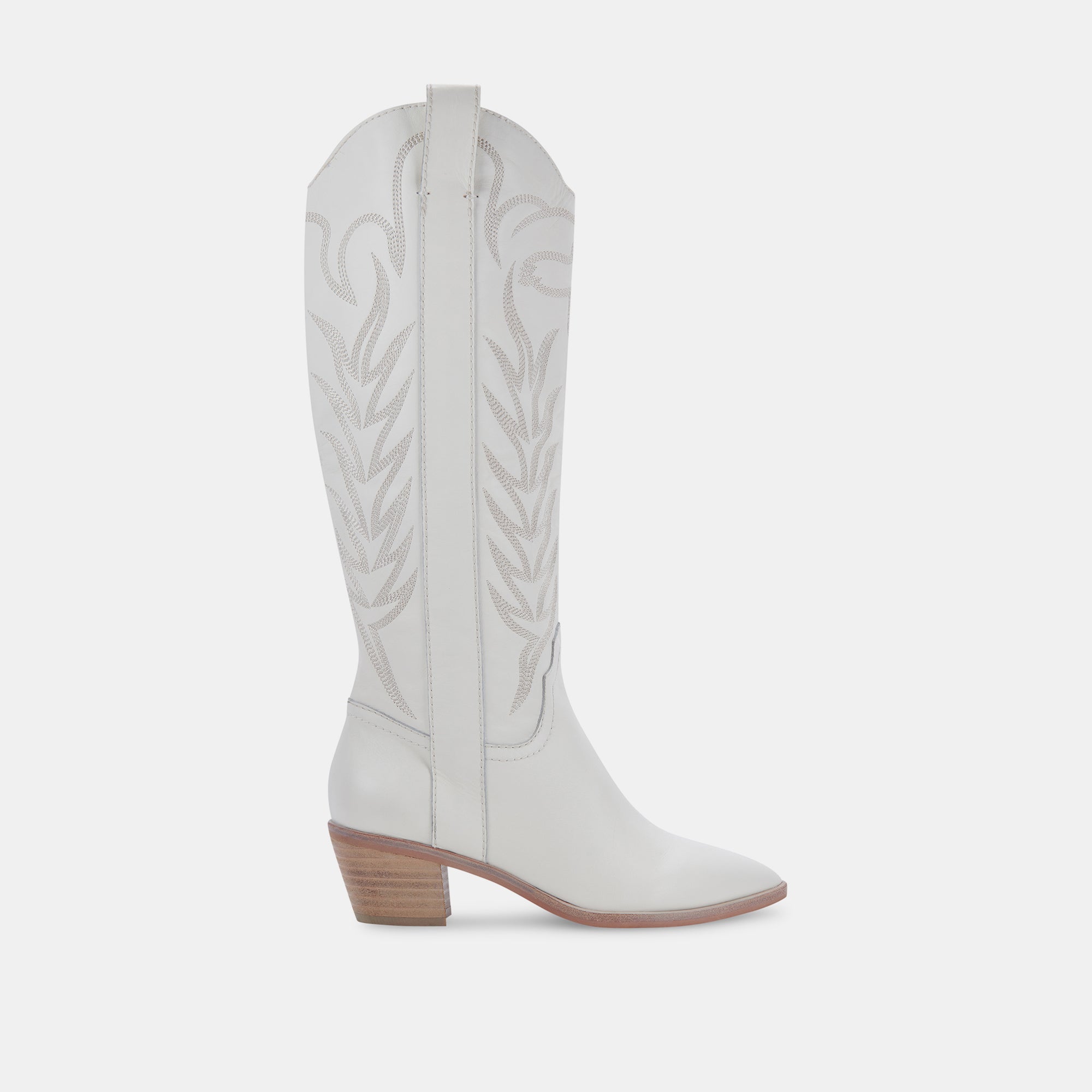 SOLEI Boots White Leather  White Leather Cowboy Boots – Dolce Vita