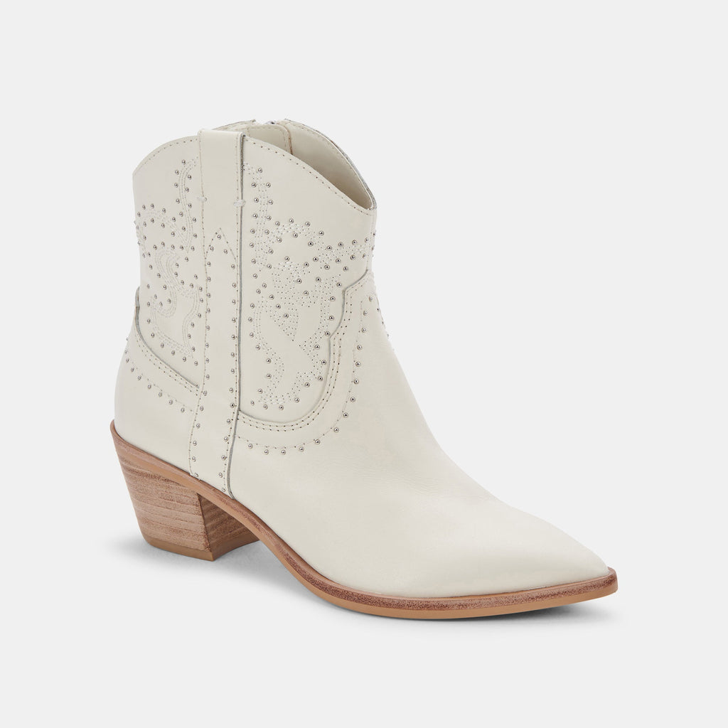 SOLOW STUD BOOTIES OFF WHITE LEATHER - re:vita - image 2