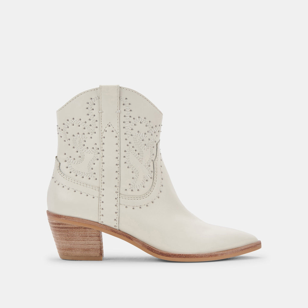 SOLOW STUD BOOTIES OFF WHITE LEATHER - re:vita - image 1