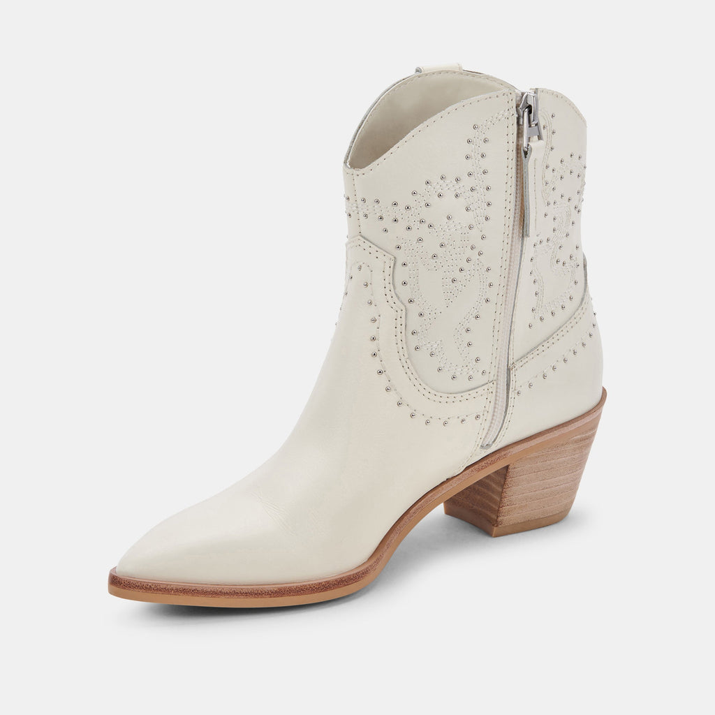 SOLOW STUD BOOTIES OFF WHITE LEATHER - re:vita – Dolce Vita