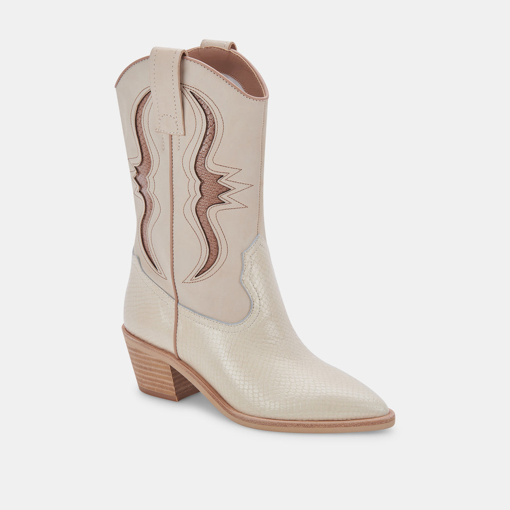 SUZZY BOOTS SAND EMBOSSED LEATHER - image 3