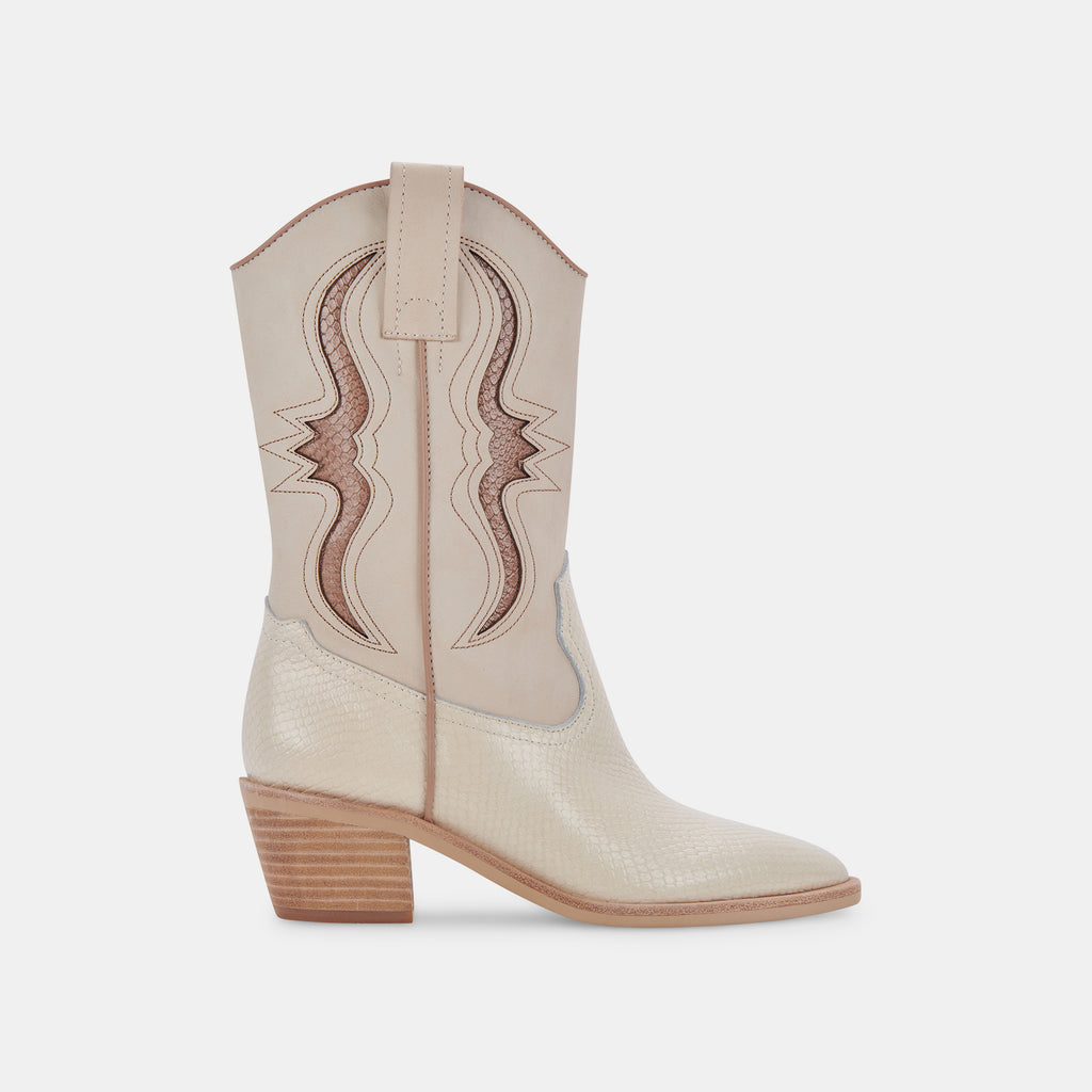 SUZZY BOOTS SAND EMBOSSED LEATHER - image 1