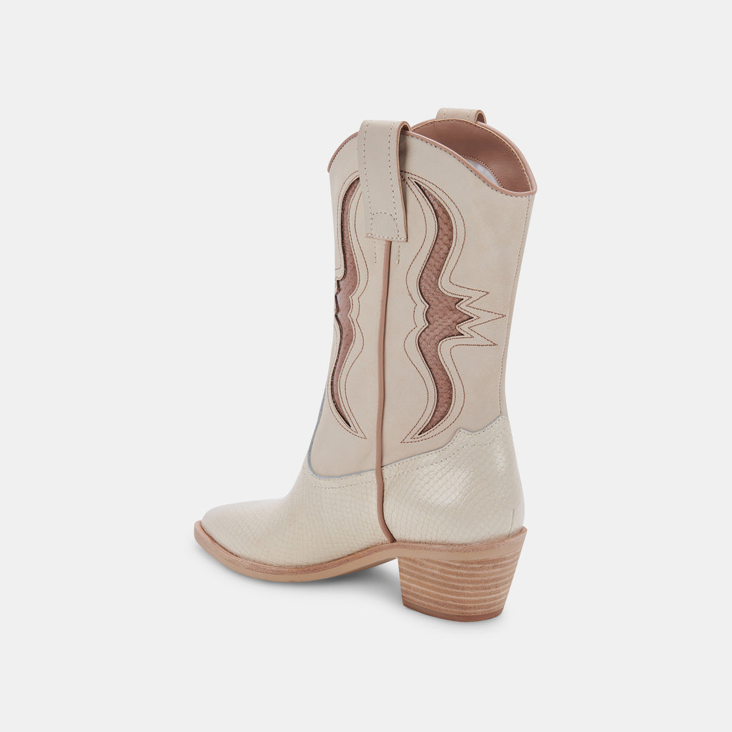 SUZZY BOOTS SAND EMBOSSED LEATHER - image 6
