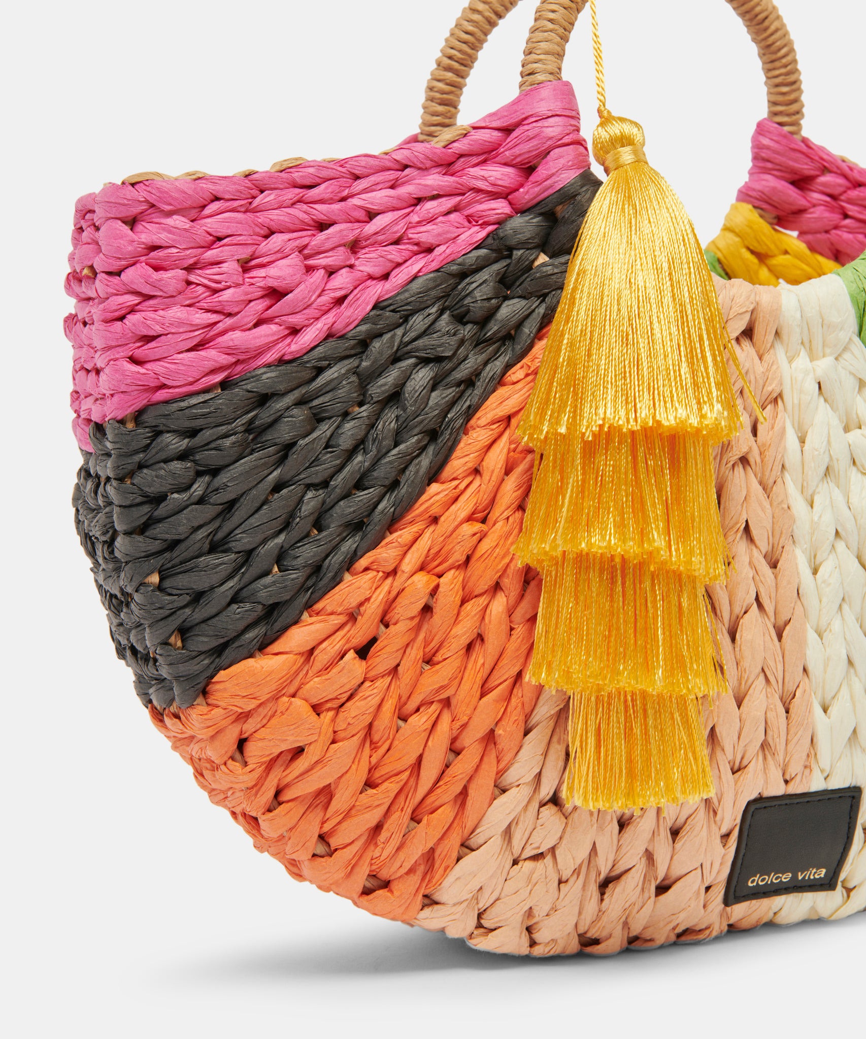 ESTELLE HANDBAG MULTI RAFFIA