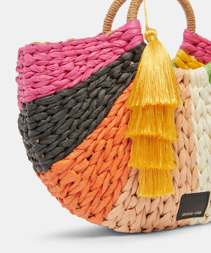 ESTELLE HANDBAG MULTI RAFFIA
