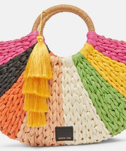 ESTELLE HANDBAG MULTI RAFFIA