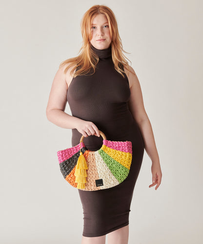 ESTELLE HANDBAG MULTI RAFFIA