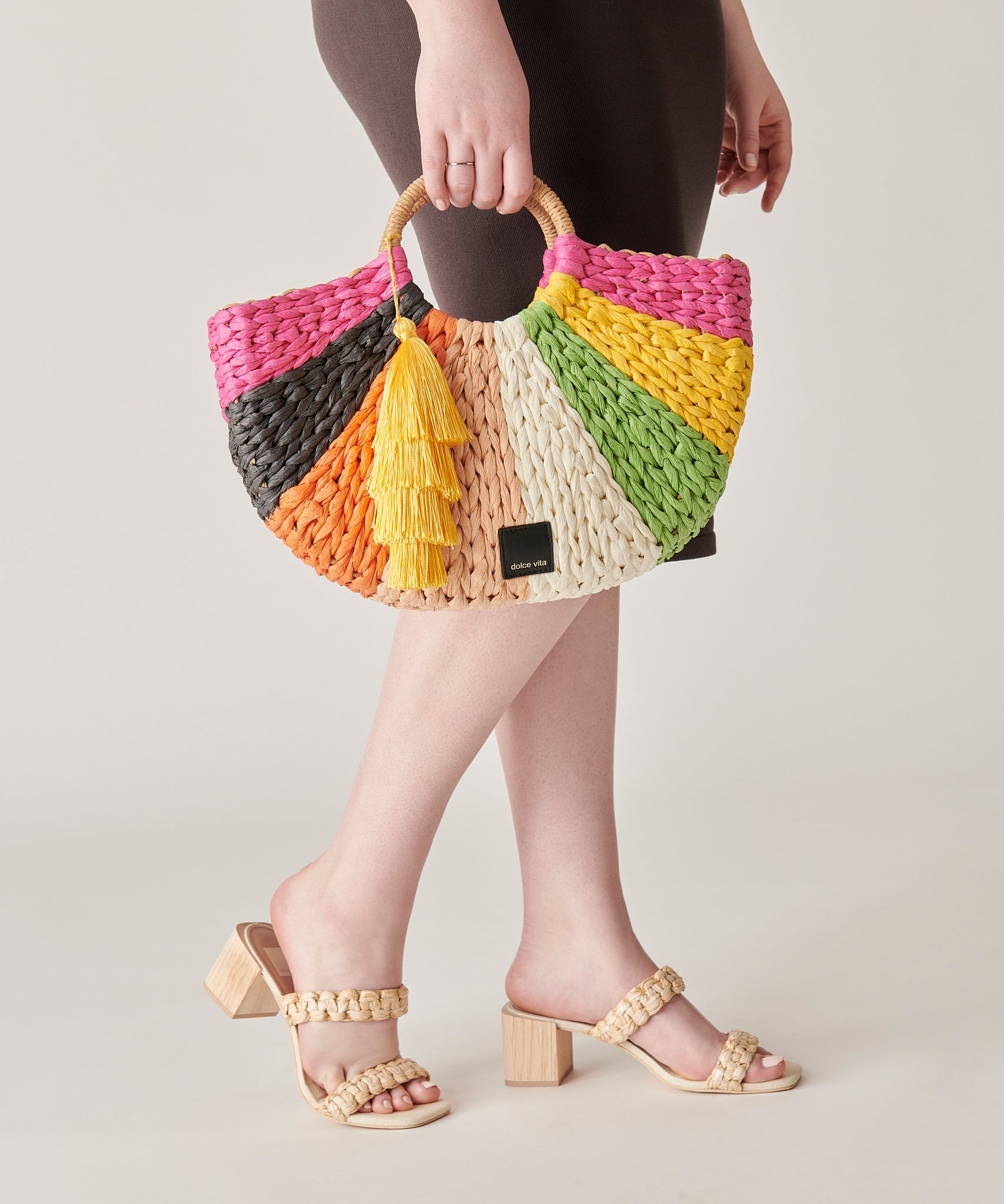 ESTELLE HANDBAG MULTI RAFFIA