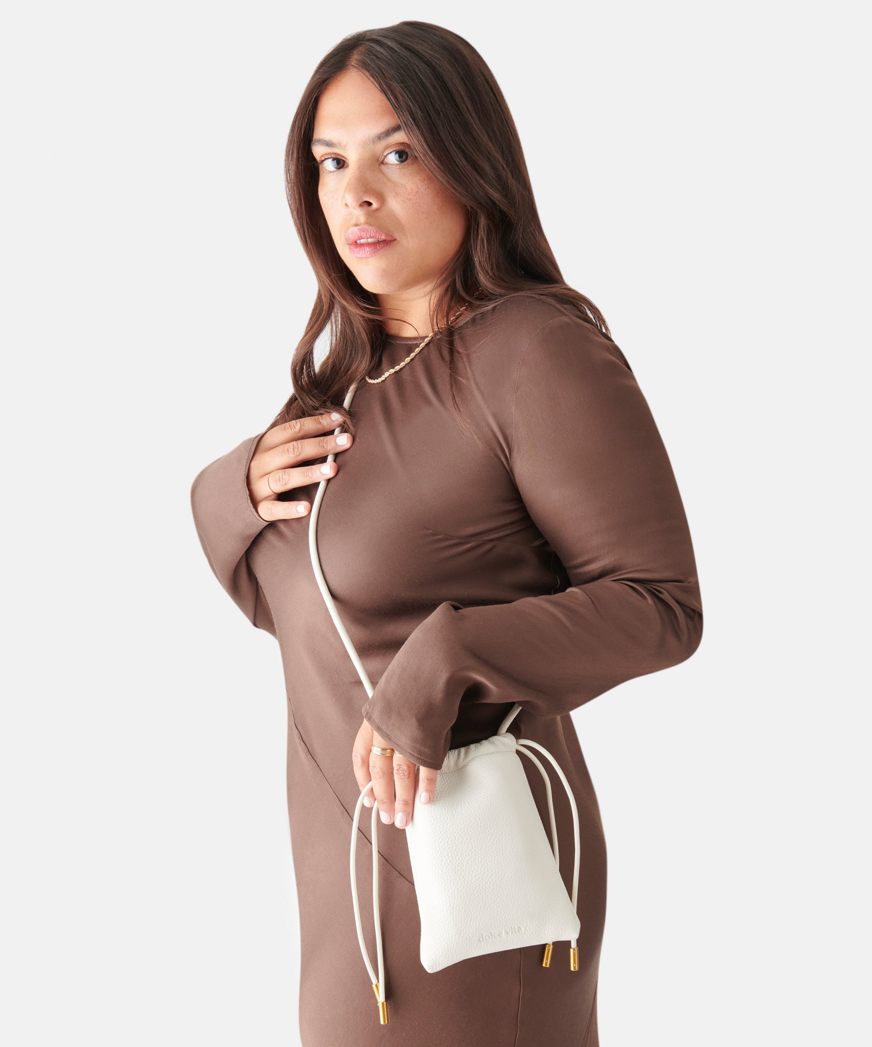 EVIE PHONE POUCH IVORY LEATHER - view 7